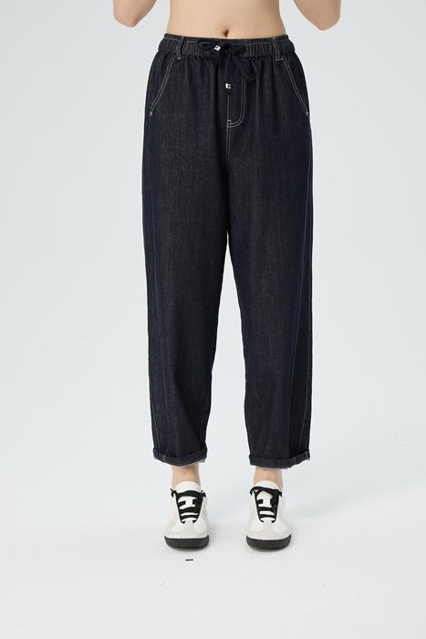 水淼大码女装2025秋新款时尚休闲牛仔萝卜裤1585 商品图0