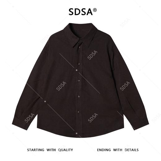 C002SDSA男士秋冬新款痞帅男装极简风纯色长袖翻领衬衫宽松百搭衬衣 商品图0