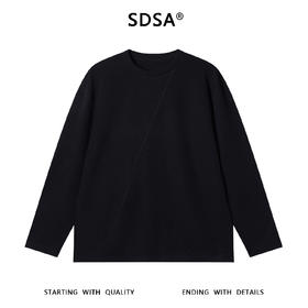SDSA男士秋冬新款痞帅男装韩版条纹缝线圆领长袖T恤简约风百搭潮