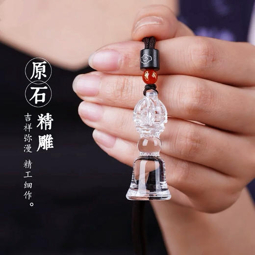 新款天然白水晶文殊智慧剑金刚铃水晶钺刀吊坠复古精雕本命年饰品项链挂件 商品图8