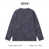 T4845SDSA男士秋冬新款痞帅男装潮牌扎染褶皱铆钉圆领长袖T恤休闲时尚 商品缩略图5