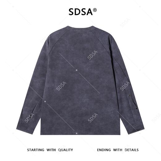 T4845SDSA男士秋冬新款痞帅男装潮牌扎染褶皱铆钉圆领长袖T恤休闲时尚 商品图5