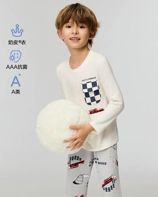 【店庆提前购】8楼爱慕儿童Aimer Kids男孩奶皮激情赛车套头长袖睡衣AK241J481，吊牌价329元 商品图0