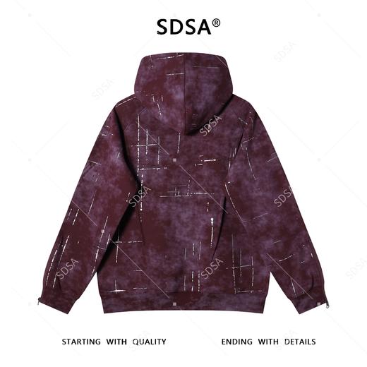 WY1118SDSA男士秋冬新款痞帅男装潮牌褶皱滴胶倒三角连帽卫衣百搭轻奢 商品图5