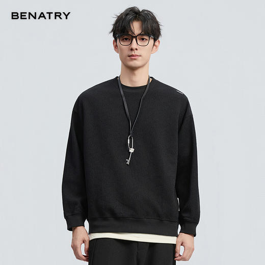 2025秋季新品肌理面料圆领卫衣ECF324004 商品图8