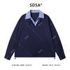 SDSA男士秋冬新款痞帅男装潮牌拼接翻领长袖衬衣下摆松紧设计百搭 商品缩略图1