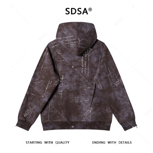 WY1118SDSA男士秋冬新款痞帅男装潮牌褶皱滴胶倒三角连帽卫衣百搭轻奢 商品图4