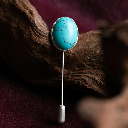 牧衣游 S999银绿松石胸针 静明【不支持会员折】 商品图0