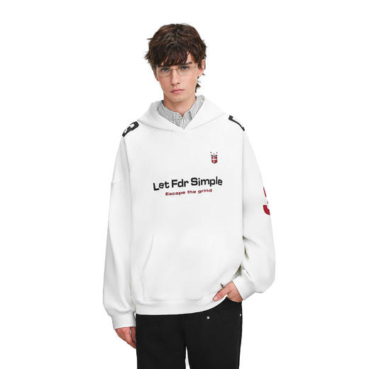 FDR官方店 徽章数字03印花连帽卫衣男女秋季宽松情侣装上衣帽衫 商品图3