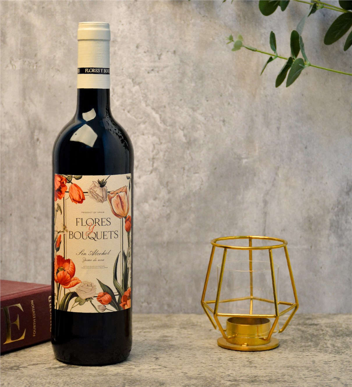 花与花束无醇红葡萄汁