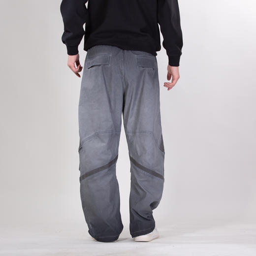 DRONKOO 2025 抽绳松紧腰前贴袋织带拉链做旧中厚工装长裤 商品图4