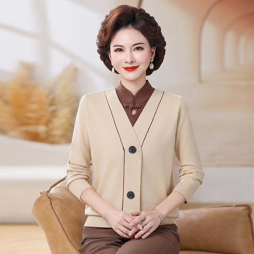 5528A洋气妈妈装春秋冬毛衣中年妇女时尚休闲上衣中老年宽松针织打底衫 商品图1