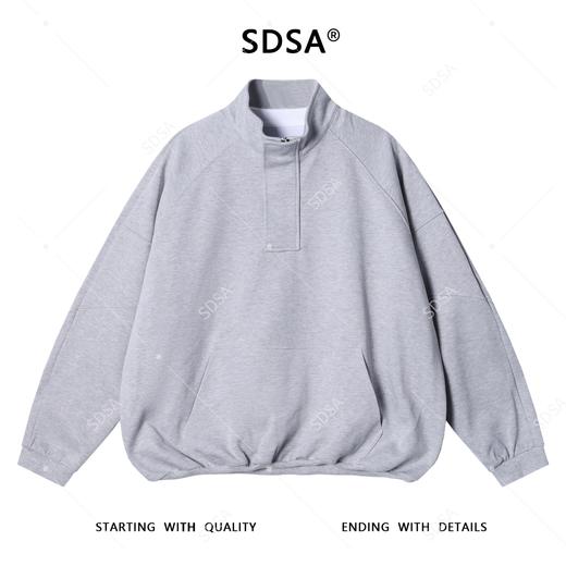 3090SDSA男士秋冬新款痞帅男装潮牌纯色半拉链立领卫衣下摆松紧时尚潮 商品图1