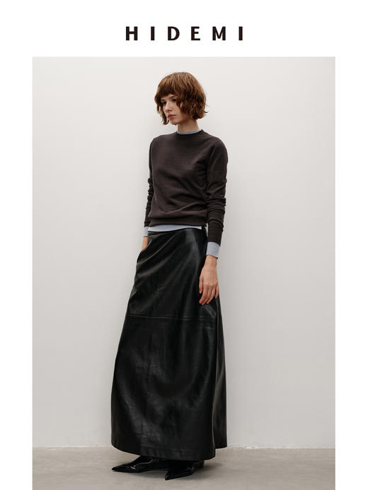 HIDEMI 进口美利奴羊毛柔软细腻纱线打底衫舒适叠穿圆领针织衫 商品图6