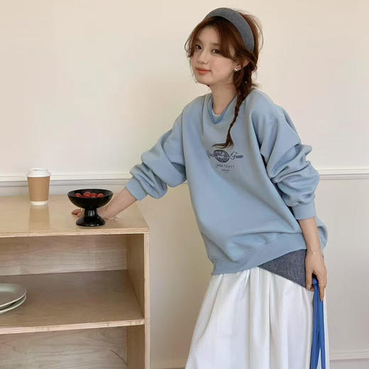 GZ格子腊肠狗刺绣圆领卫衣女(LH)(LD)-166795587 商品图1