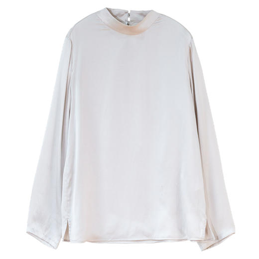 牧衣游原创 16姆米净色真丝衬衫女新款通勤极简百搭气质衬衣 尘音 商品图4