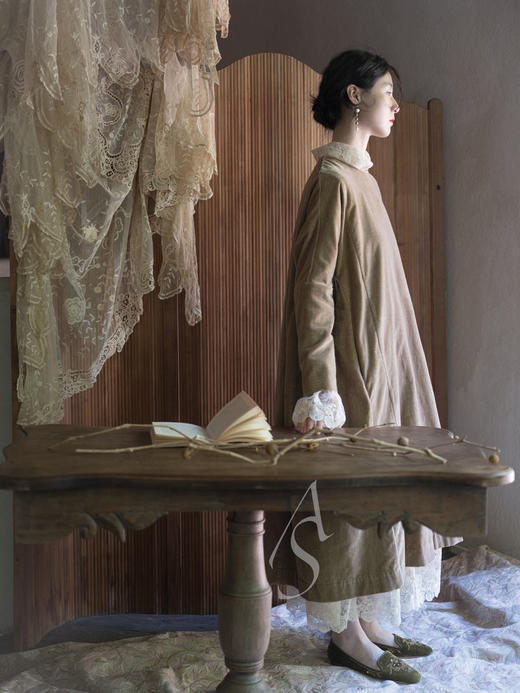 Casey Casey 25AW 浅褐色/梅子色PYJ ROUCH丝绒廓形连衣裙 商品图3