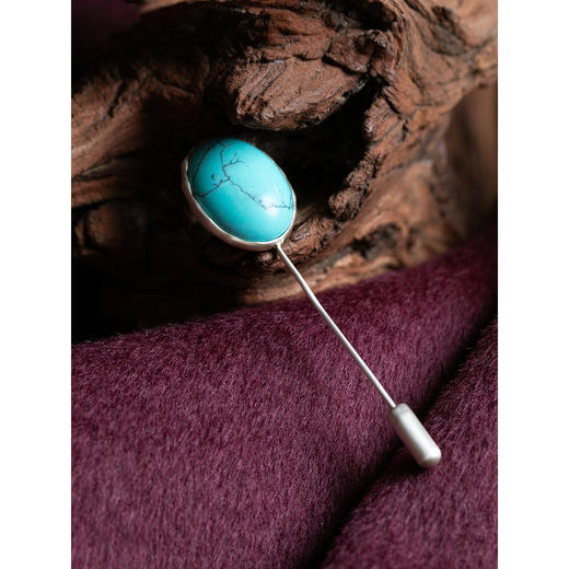 牧衣游 S999银绿松石胸针 静明【不支持会员折】 商品图2