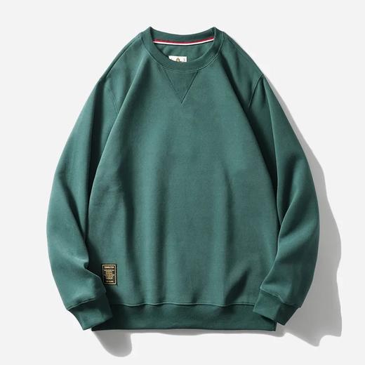 350克重磅华棉复合牛奶丝纯色复古百搭宽松圆领套头外套 运动休闲卫衣！男女都可穿！ 商品图2