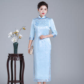 刺绣旗袍 年轻款新中式礼服日常可穿高端改良连衣裙LHS-A34