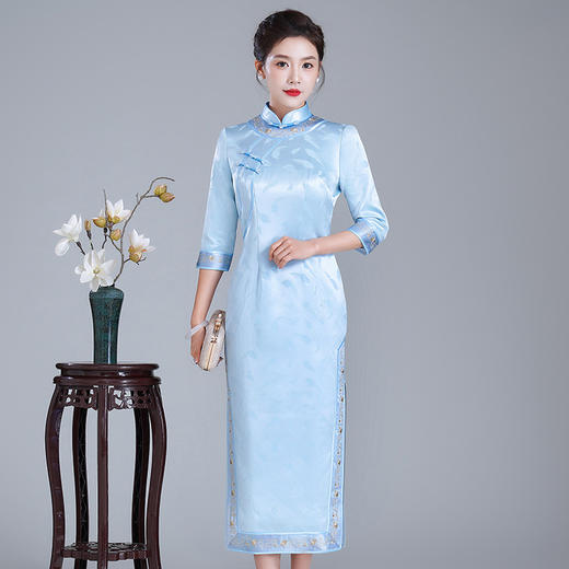 刺绣旗袍 年轻款新中式礼服日常可穿高端改良连衣裙LHS-A34 商品图0