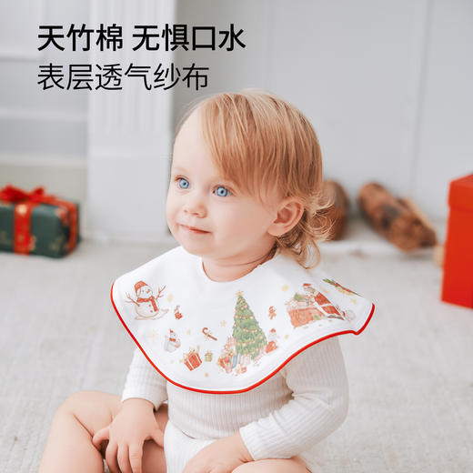 【云优选】圣诞限定 BUBBLE TREE口水巾新生婴儿宝宝圣诞花瓣纱布围兜儿童防水围嘴a类（预售，预计10-15号发货，介意慎拍） 商品图2