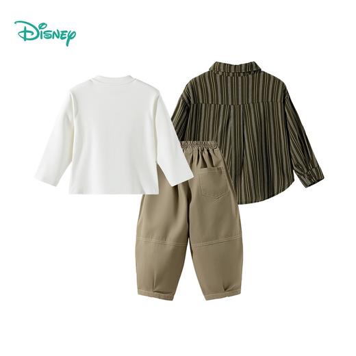 迪士尼秋季新款男童纯棉条纹衬衫休闲裤+T恤三件套ZD3ET052 商品图6