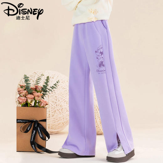 迪士尼女大童阔腿裤春秋2024新款女童裤子秋季儿童休闲裤女孩长裤 商品图0