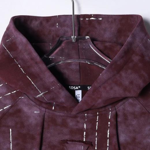 WY1118SDSA男士秋冬新款痞帅男装潮牌褶皱滴胶倒三角连帽卫衣百搭轻奢 商品图2