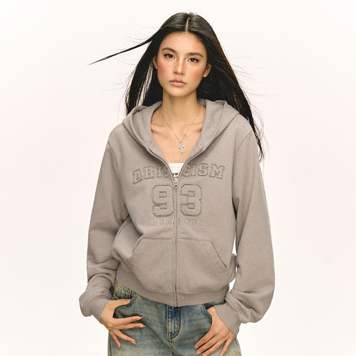 Ariseism 美式复古设计感卫衣外套女秋季新款休闲百搭宽松帽衫 商品图2