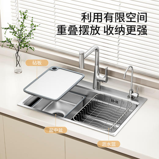 帝王洁具304不锈钢3D小米粒大单槽OH67016水槽 商品图2