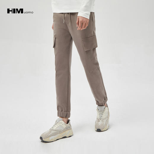 HIM漢崇  舒适透气束脚裤男潮流工装大口袋男士百搭休闲裤2025秋季 商品图0