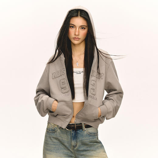 Ariseism 美式复古设计感卫衣外套女秋季新款休闲百搭宽松帽衫 商品图1