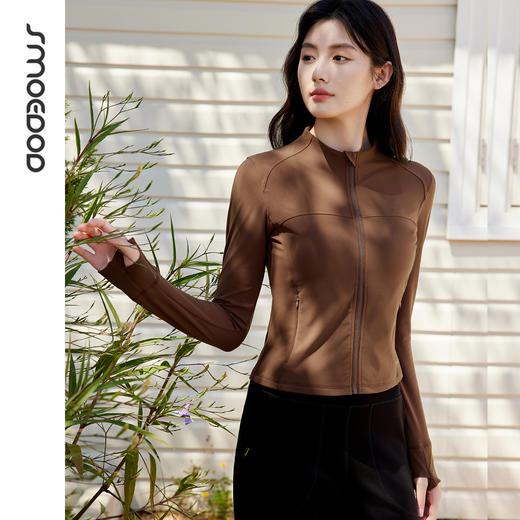 SMOEDOD/水沐伊朵女士运动瑜伽长袖立领外套显瘦修身健身50223 商品图2