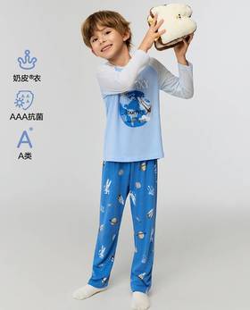 【春上新】8楼爱慕儿童Aimer Kids男孩奶皮星际旅行长睡裤AK242J501，吊牌价329元