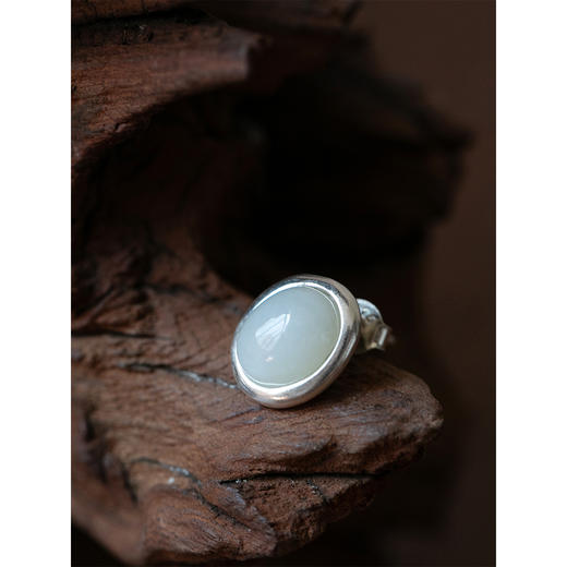 牧衣游 S925银禾田白玉耳环百搭气质 檬洮【不支持会员折】 商品图1