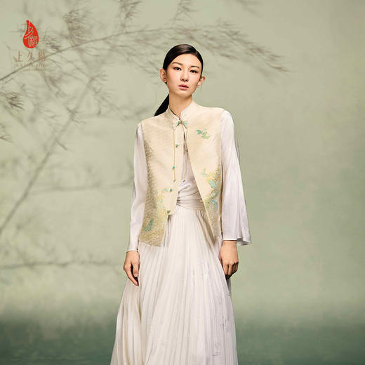 上久楷宋锦新中式轻奢女式马甲 耋算京垓册 CY1045201013 商品图0