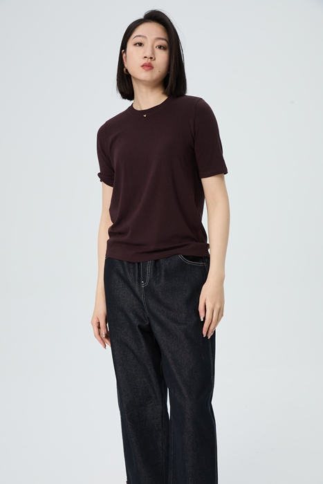 【面料超好 自留款内搭好看】水淼春秋新款高弹舒适百搭圆领气质T恤1022