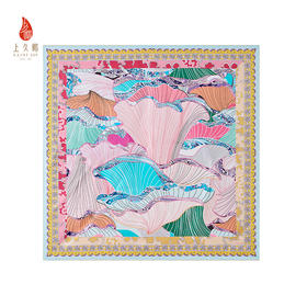 上久楷SAINTJOY/上久楷 双面印花真丝方巾 梦幻扇韵WJ3J025206006