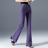 紫色牛仔裤女2025秋季新款裤子微喇裤高腰修身喇叭裤女裤爆款长裤 商品缩略图3