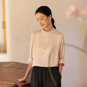 牧衣游原创 16姆米净色真丝衬衫女新款通勤极简百搭气质衬衣 尘音