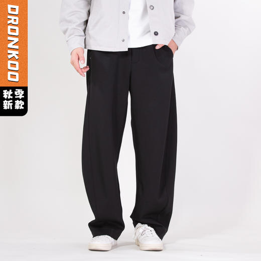 DRONKOO 2025 抽绳侧缝前移袋口同色钉扣中厚卫裤长裤 商品图0