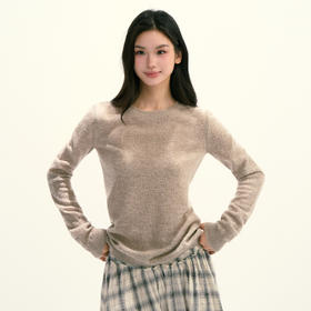 Ariseism 美式复古松弛感圆领套头毛衣女秋季新款修身上衣