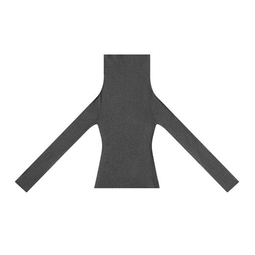 FDR官方店 美式辣妹翻领一字领修身毛衣女秋季露肩显瘦针织上衣 商品图4