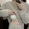 【幸福睡衣】带胸垫秋冬新款睡衣套装长袖宽松圆领套头显瘦家居服女家居服 商品缩略图1