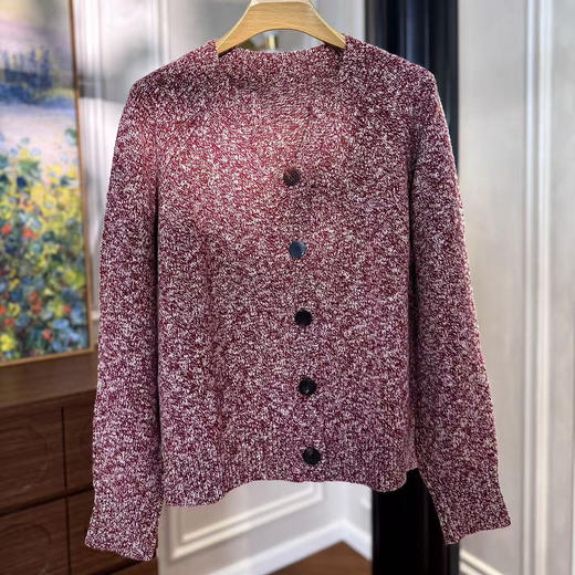 火桐hooton 邓肯花纱 大肚纱山羊绒纽扣开衫RP1037Y 商品图3