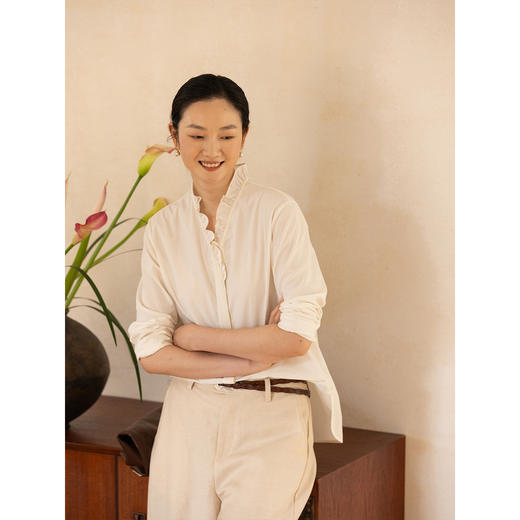 牧衣游原创 丝棉净色长袖衬衣~~南眧 商品图2