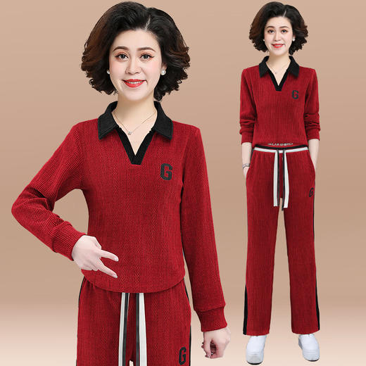 SP7-3891 妈妈春装运动服套装2025新款中老年春秋卫衣两件套女洋气长袖上衣 商品图3