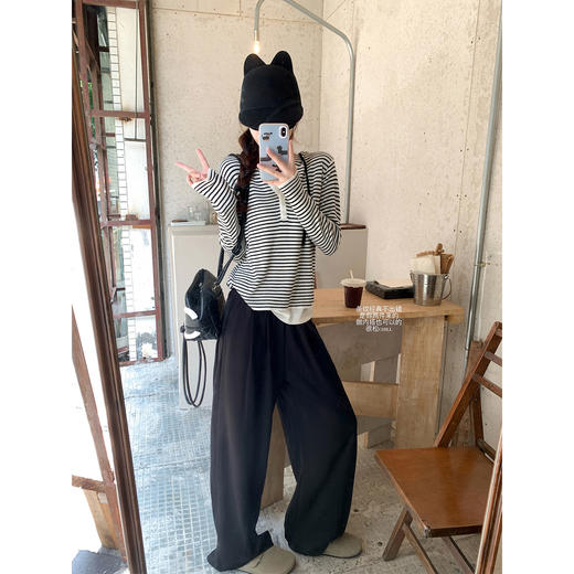 <曾小咸推荐>现货秒杀 ！微信超特价！韩系2色假两件长袖T恤 日常119.99 立减40 秒杀79.99！！ 商品图2