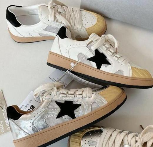 Plat Base休闲复古做旧擦色星星板鞋6805 商品图0